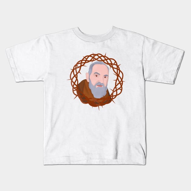 Saint Pius of Pietrelcina Padre Pio Kids T-Shirt by DiegoCarvalho